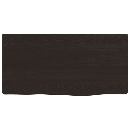 Ripiano Muro Marrone Scuro 40x20x4 cm Massello Rovere Trattato