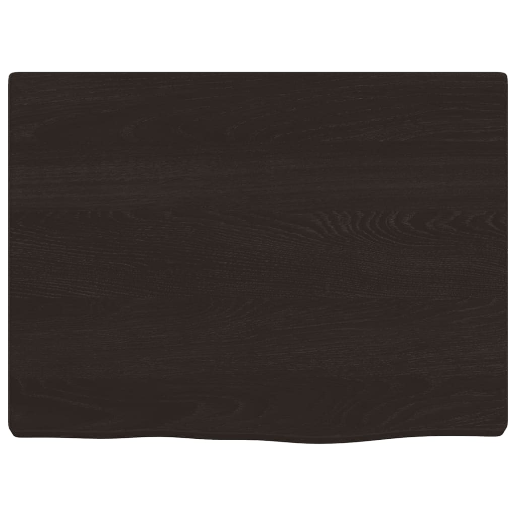Ripiano Muro Marrone Scuro 40x30x2 cm Massello Rovere Trattato