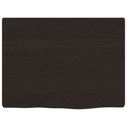 Ripiano Muro Marrone Scuro 40x30x2 cm Massello Rovere Trattato