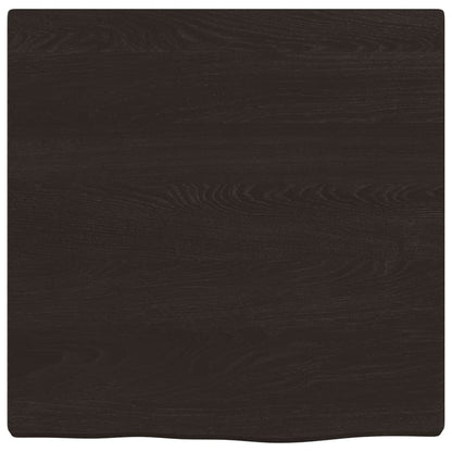 Ripiano Muro Marrone Scuro 40x40x2 cm Massello Rovere Trattato