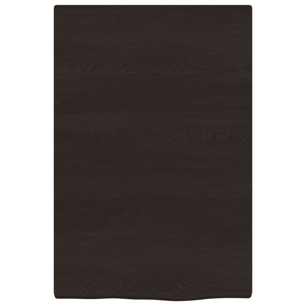 Ripiano Muro Marrone Scuro 40x60x2 cm Massello Rovere Trattato