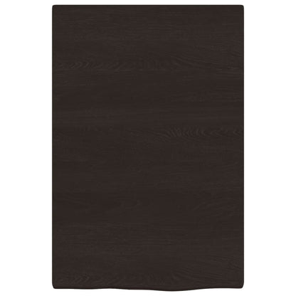 Ripiano Muro Marrone Scuro 40x60x2 cm Massello Rovere Trattato