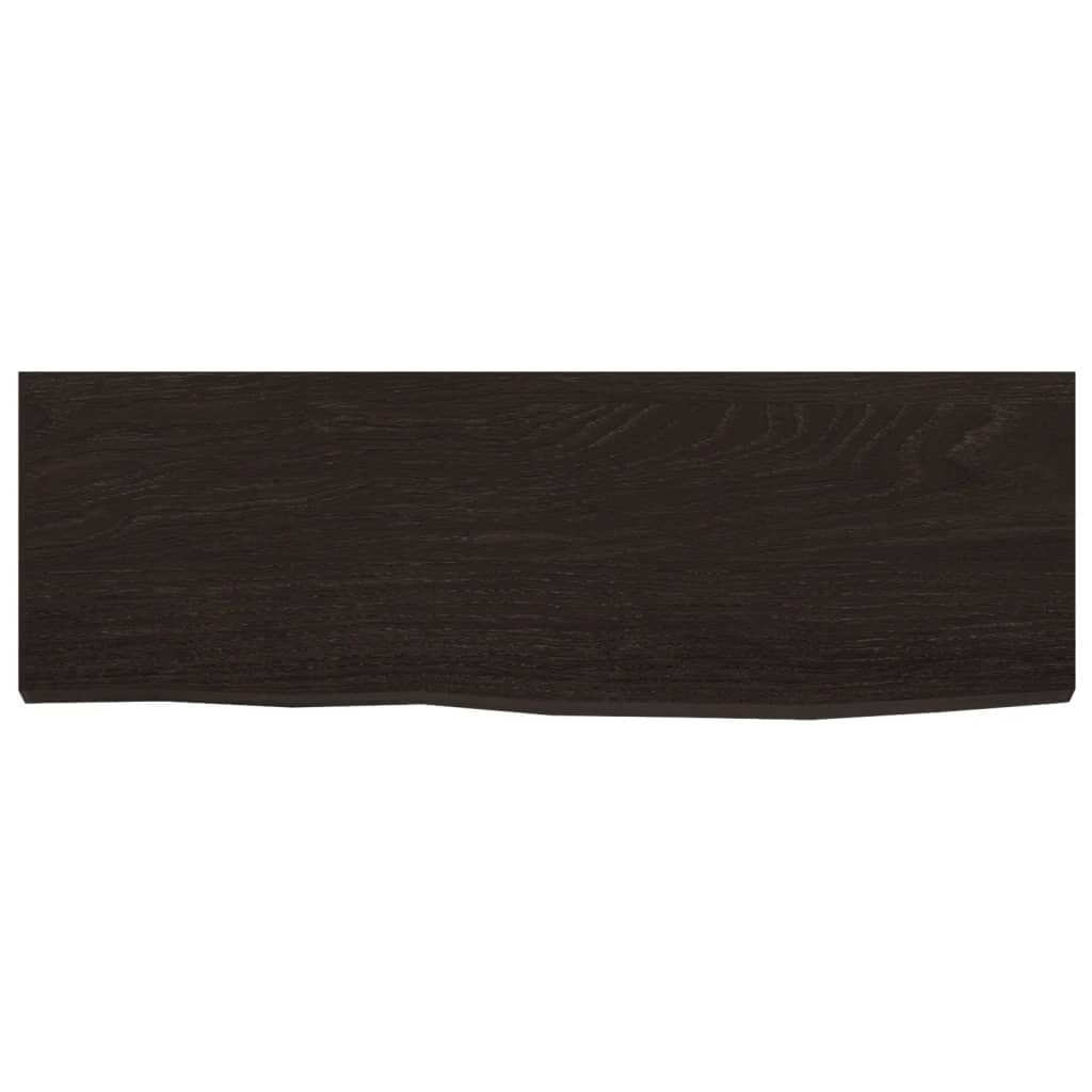 Ripiano Muro Marrone Scuro 60x20x2 cm Massello Rovere Trattato