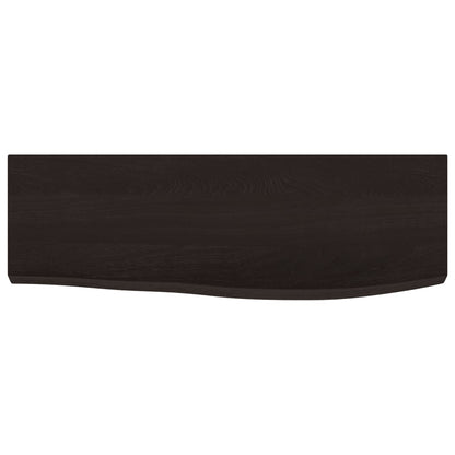 Ripiano Muro Marrone Scuro 60x20x4 cm Massello Rovere Trattato