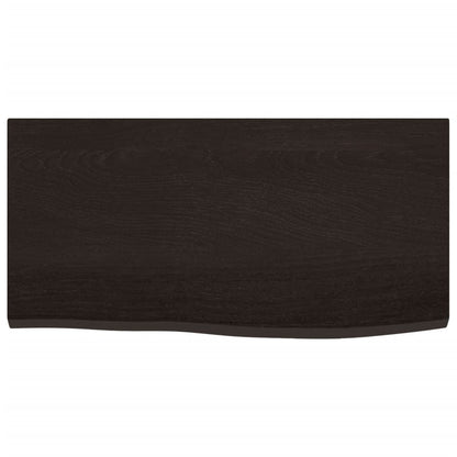 Ripiano Muro Marrone Scuro 60x30x2 cm Massello Rovere Trattato