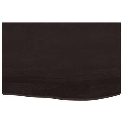 Ripiano Muro Marrone Scuro 60x40x2 cm Massello Rovere Trattato