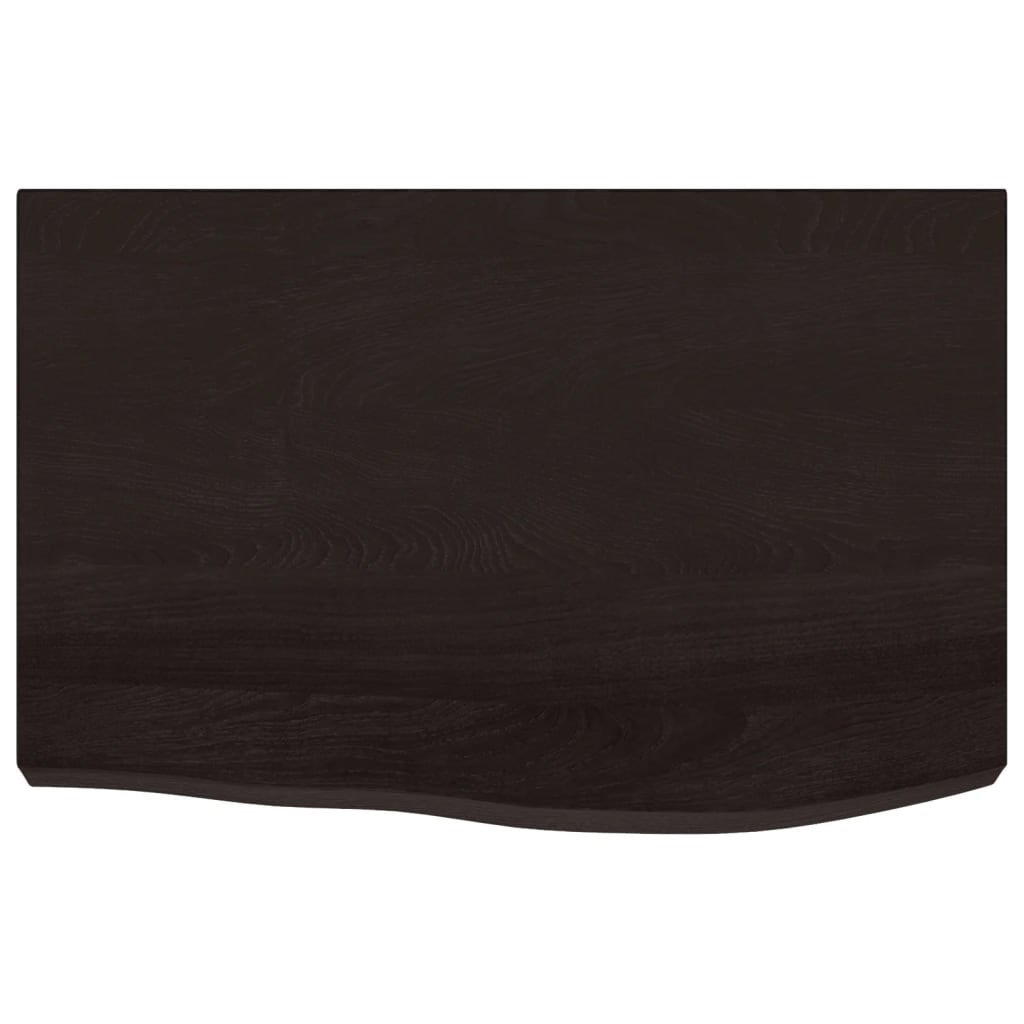 Ripiano Marrone Scuro 60x40x(2-6) cm Massello Rovere Trattato