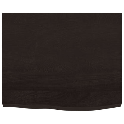 Ripiano Marrone Scuro 60x50x(2-4) cm Massello Rovere Trattato