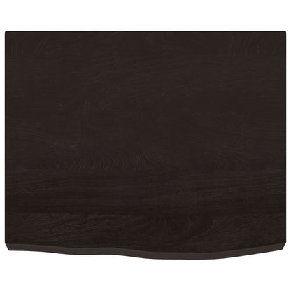 Ripiano Marrone Scuro 60x30x(2-6) cm Massello Rovere Trattato
