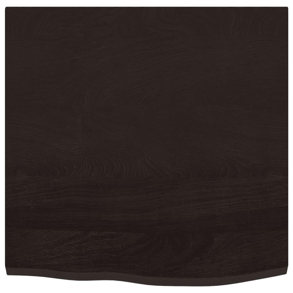 Ripiano Muro Marrone Scuro 60x60x2 cm Massello Rovere Trattato