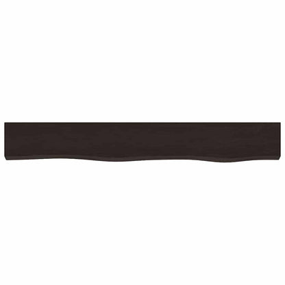 Ripiano Muro Marrone Scuro 80x10x4 cm Massello Rovere Trattato