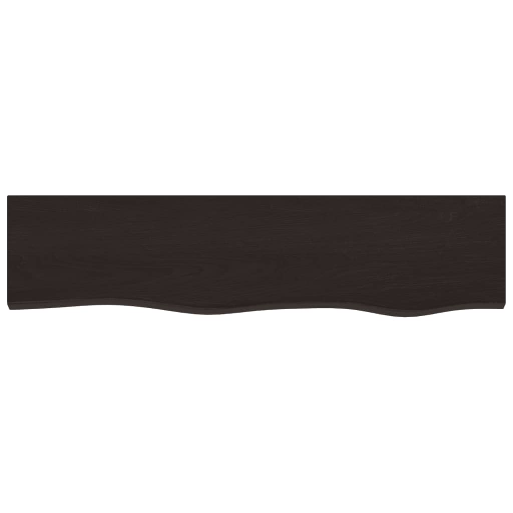 Ripiano Muro Marrone Scuro 80x30x2 cm Massello Rovere Trattato