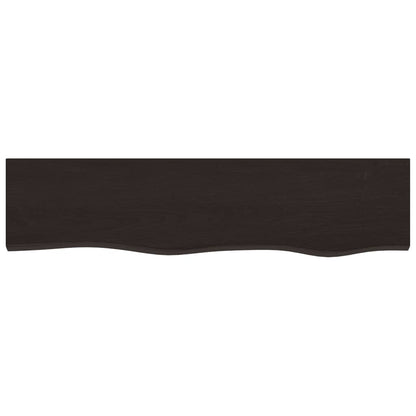 Ripiano Muro Marrone Scuro 80x30x2 cm Massello Rovere Trattato