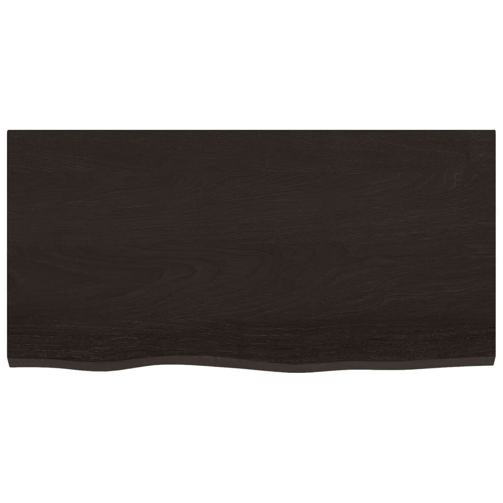 Ripiano Marrone Scuro 80x40x(2-6) cm Massello Rovere Trattato