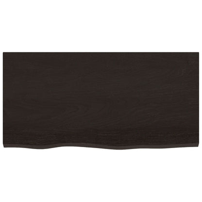 Ripiano Marrone Scuro 80x40x(2-6) cm Massello Rovere Trattato