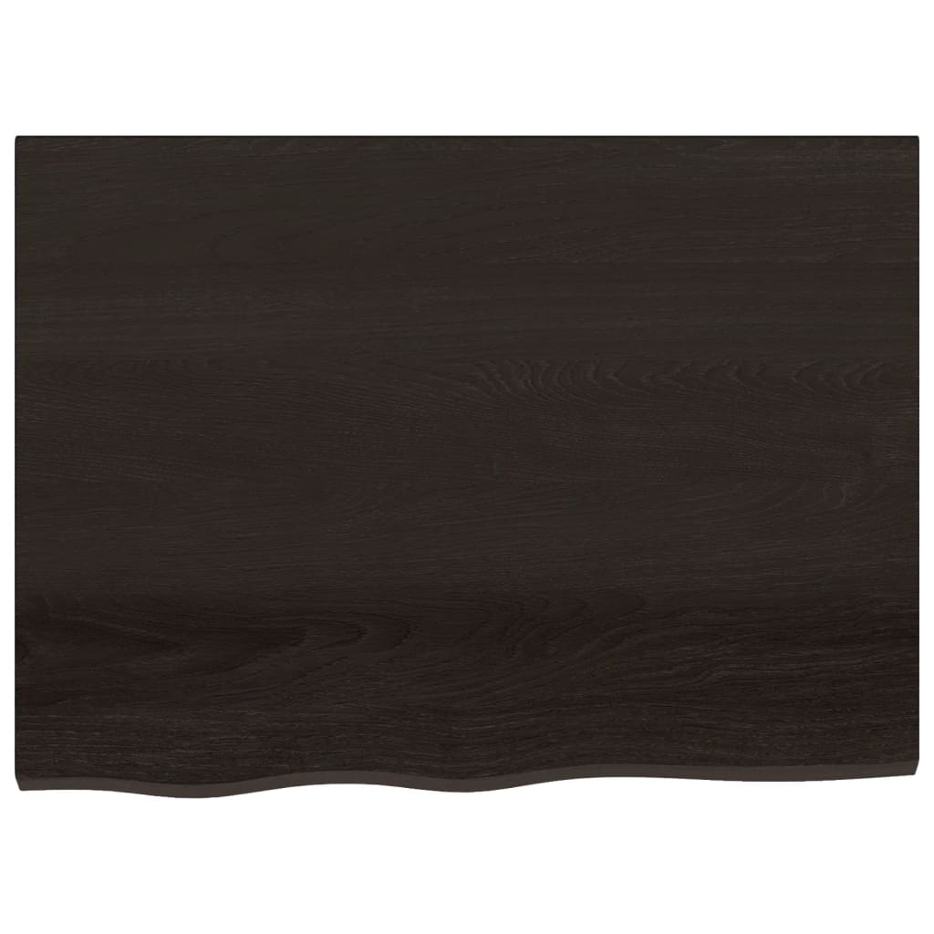 Ripiano Muro Marrone Scuro 80x60x2 cm Massello Rovere Trattato
