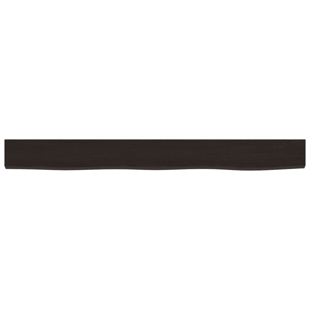 Ripiano Muro Marrone Scuro 100x10x6 cm Massello Rovere Trattato