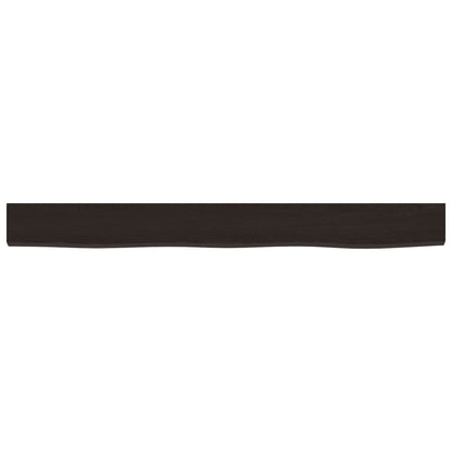 Ripiano Muro Marrone Scuro 100x10x6 cm Massello Rovere Trattato