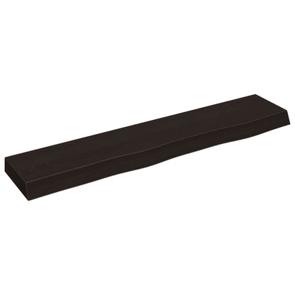 Ripiano Muro Marrone Scuro 100x20x6 cm Massello Rovere Trattato