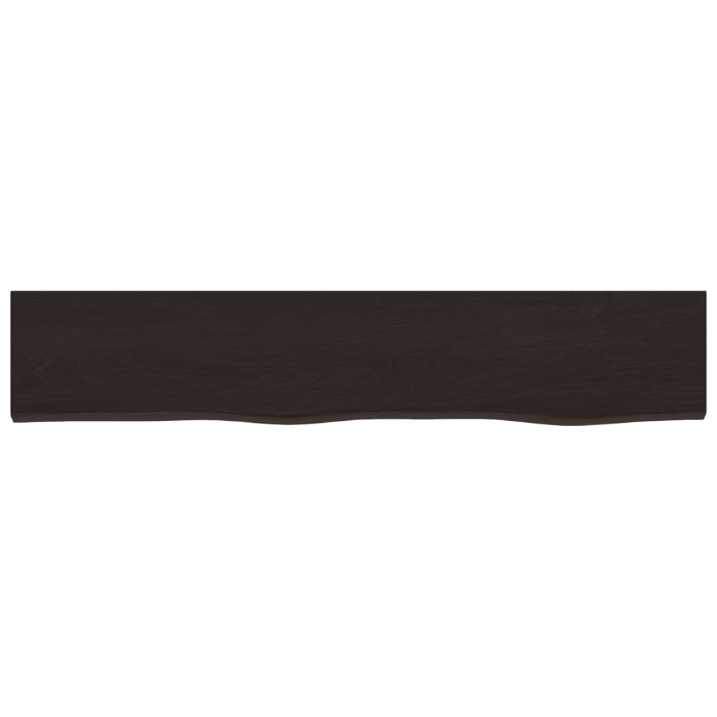 Ripiano Muro Marrone Scuro 100x20x6 cm Massello Rovere Trattato