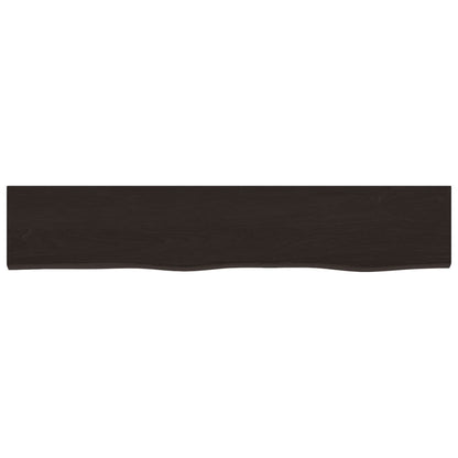 Ripiano Muro Marrone Scuro 100x20x6 cm Massello Rovere Trattato