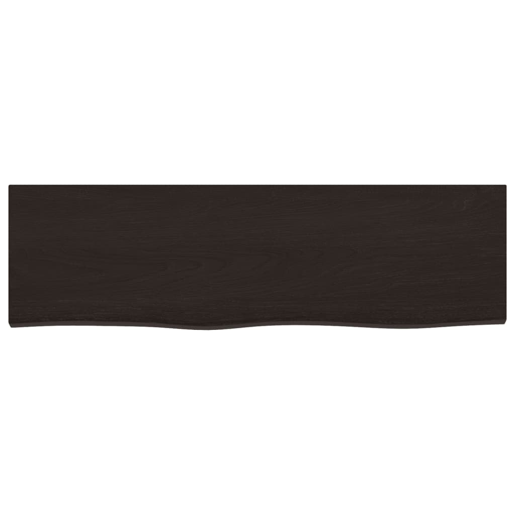 Ripiano Muro Marrone Scuro 100x30x2 cm Massello Rovere Trattato