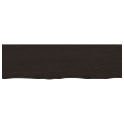 Ripiano Muro Marrone Scuro 100x30x2 cm Massello Rovere Trattato