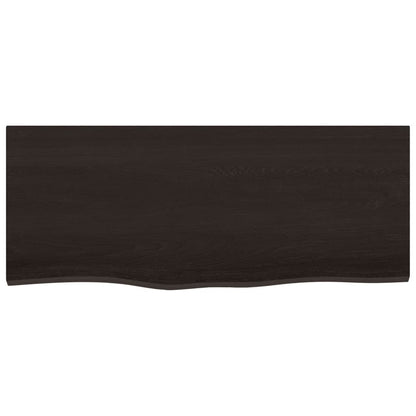 Ripiano Muro Marrone Scuro 100x40x2 cm Massello Rovere Trattato