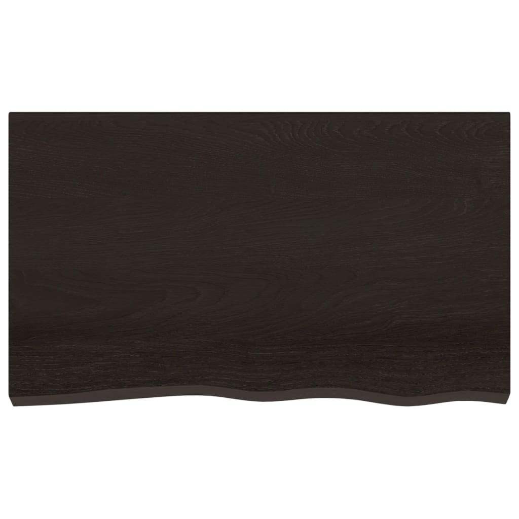 Ripiano Marrone Scuro 100x60x(2-4) cm Massello Rovere Trattato