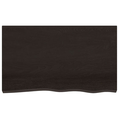 Ripiano Marrone Scuro 100x60x(2-6) cm Massello Rovere Trattato
