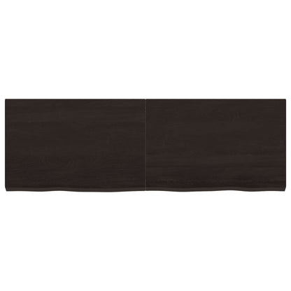 Ripiano Marrone Scuro 120x40x(2-4) cm Massello Rovere Trattato