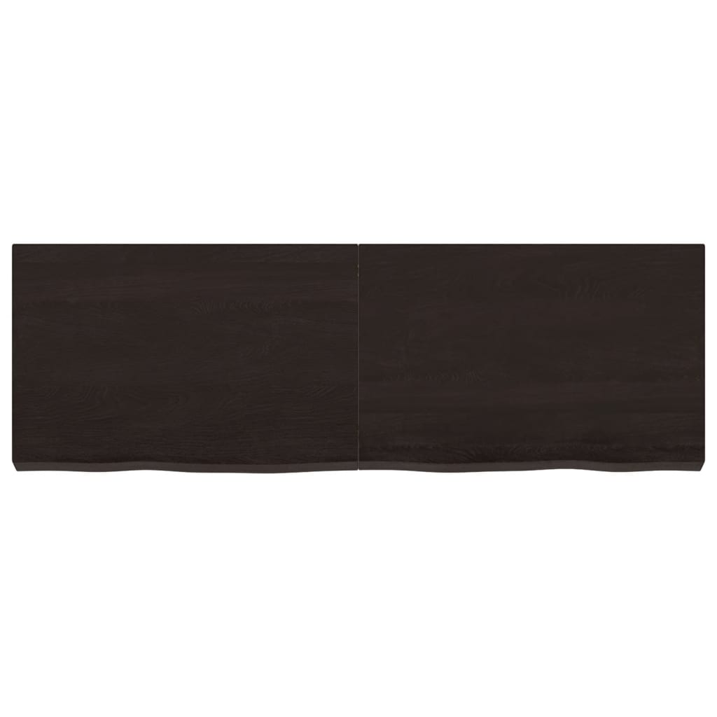 Ripiano Marrone Scuro 120x40x(2-6) cm Massello Rovere Trattato