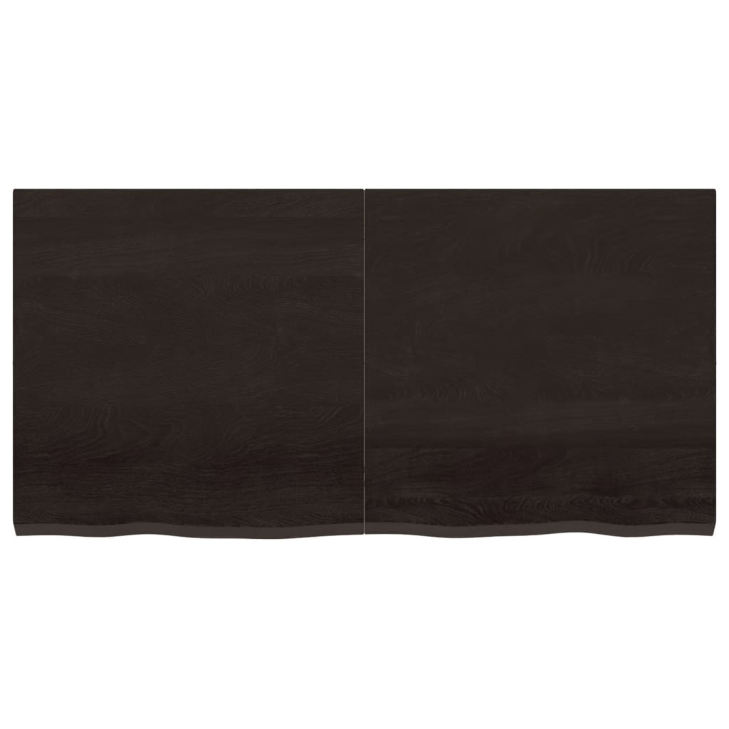 Ripiano Marrone Scuro 120x60x(2-4) cm Massello Rovere Trattato