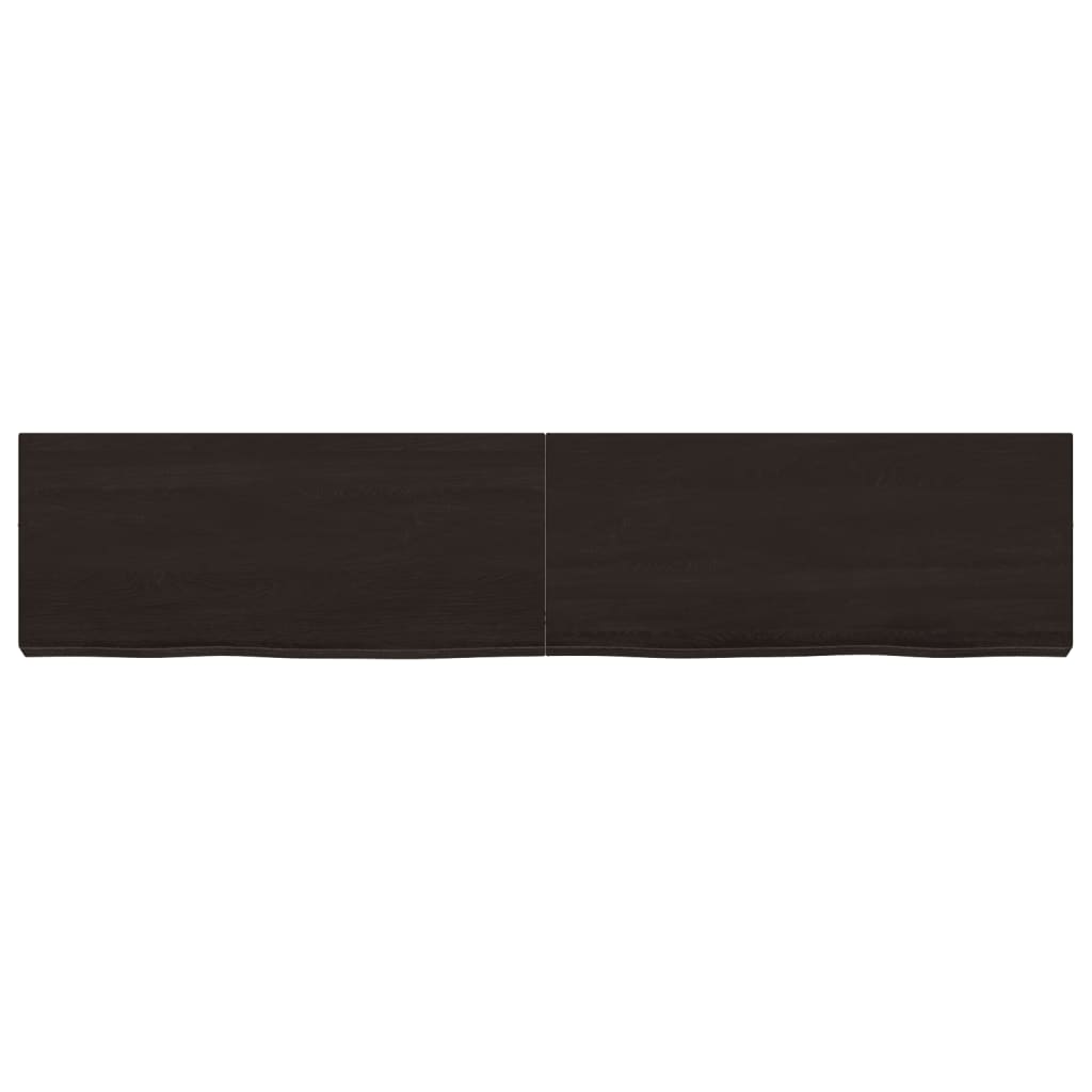Ripiano Marrone Scuro 140x30x(2-6) cm Massello Rovere Trattato