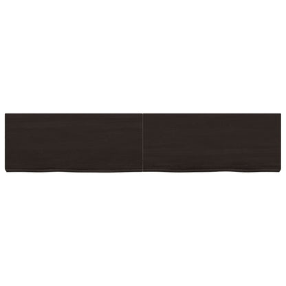 Ripiano Marrone Scuro 140x30x(2-6) cm Massello Rovere Trattato