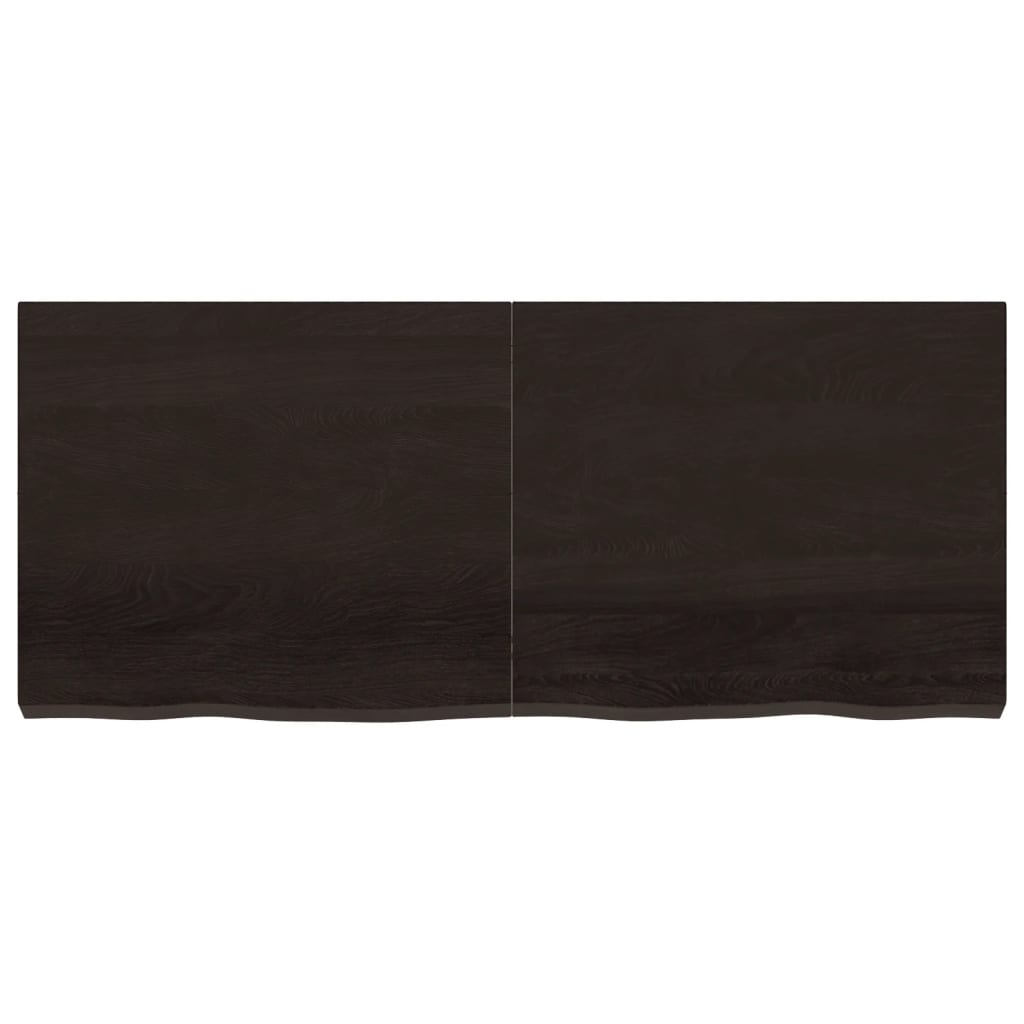 Ripiano Marrone Scuro 140x60x(2-6) cm Massello Rovere Trattato