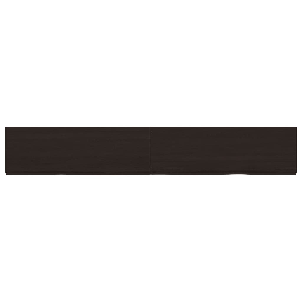 Ripiano Marrone Scuro 180x30x(2-4) cm Massello Rovere Trattato