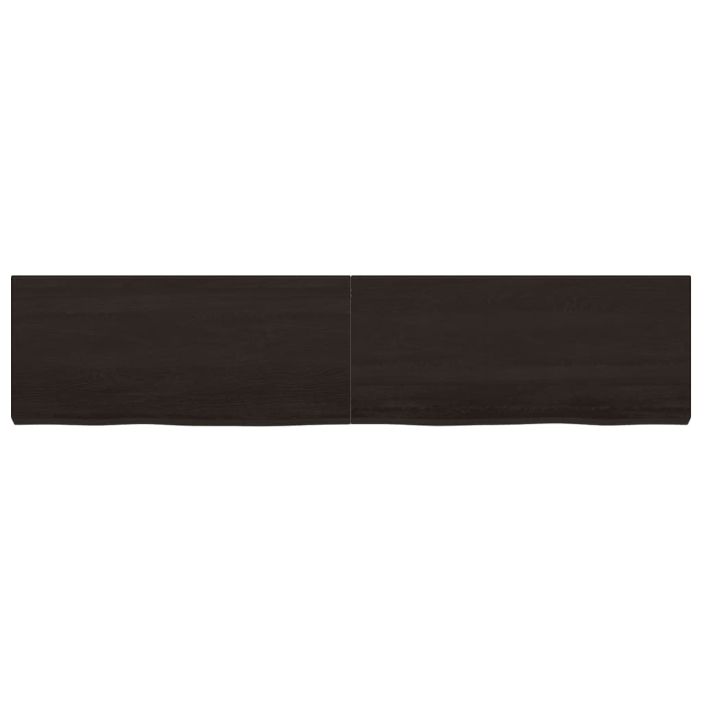 Ripiano Marrone Scuro 180x40x(2-6) cm Massello Rovere Trattato
