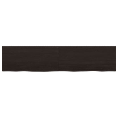 Ripiano Marrone Scuro 180x40x(2-6) cm Massello Rovere Trattato