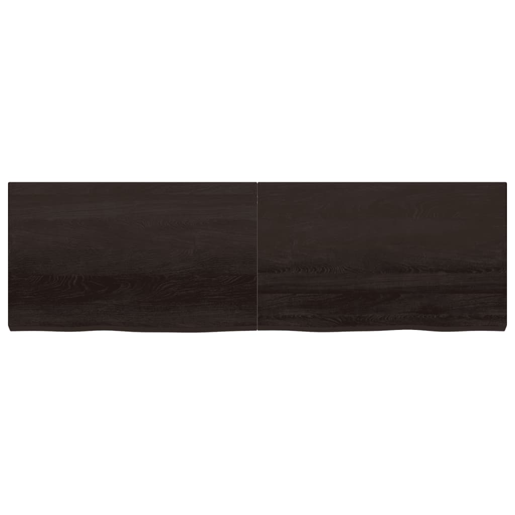Ripiano Marrone Scuro 200x60x(2-6) cm Massello Rovere Trattato