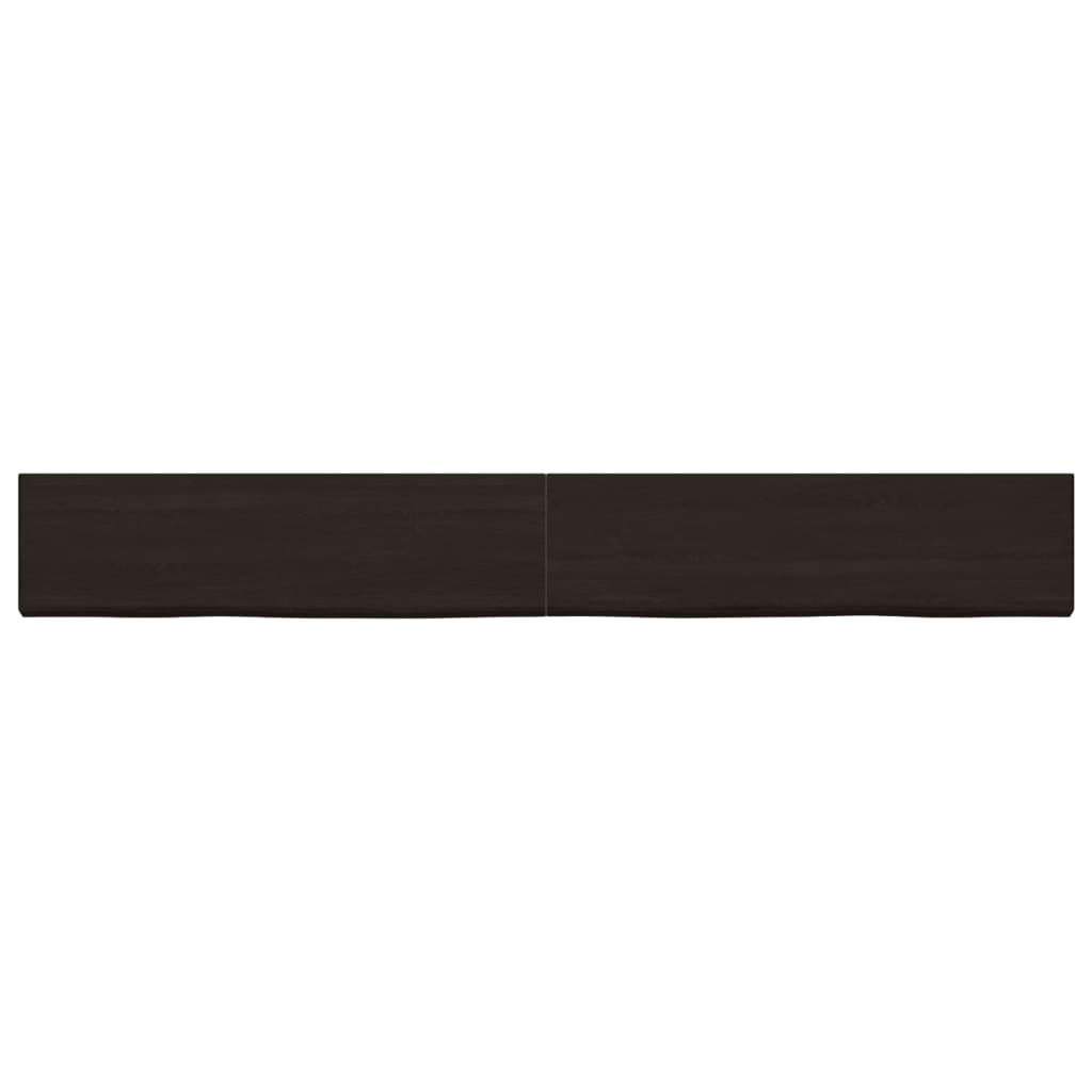Ripiano Marrone Scuro 220x30x(2-6) cm Massello Rovere Trattato