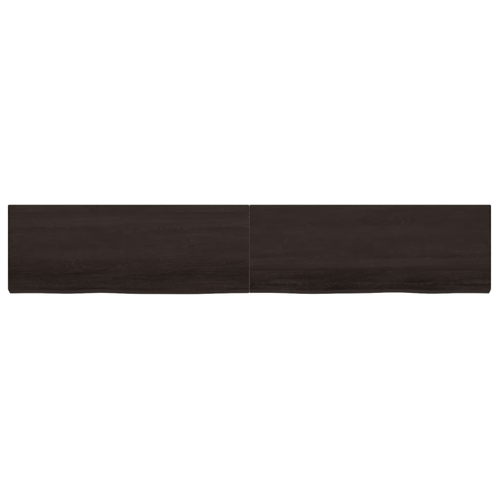 Ripiano Marrone Scuro 220x40x(2-6) cm Massello Rovere Trattato