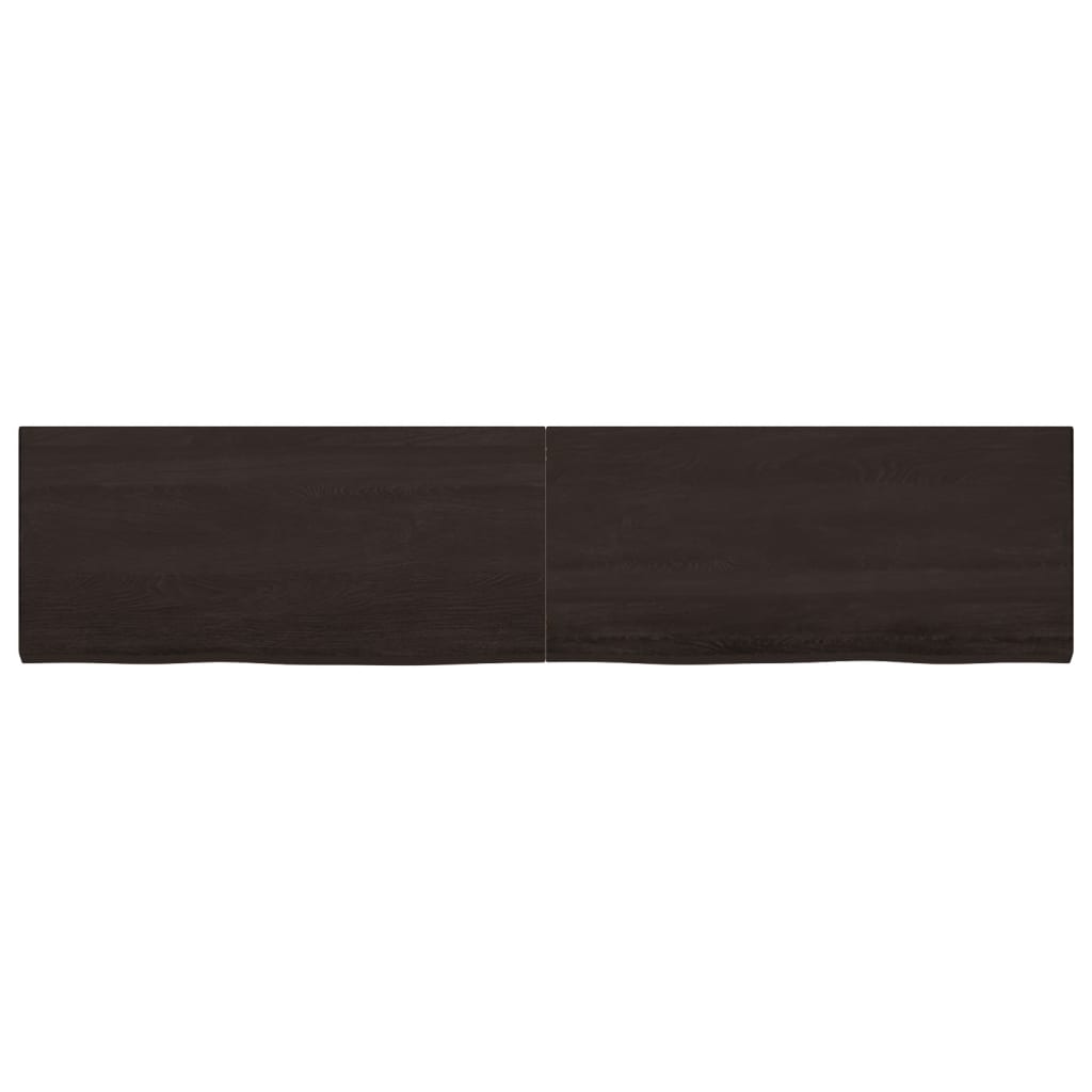 Ripiano Marrone Scuro 220x50x(2-4) cm Massello Rovere Trattato