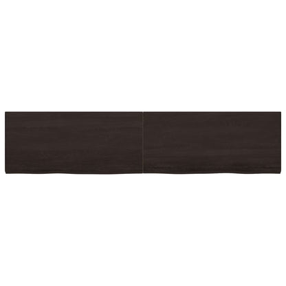 Ripiano Marrone Scuro 220x50x(2-4) cm Massello Rovere Trattato