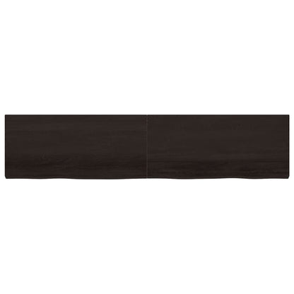 Ripiano Marrone Scuro 220x50x(2-6) cm Massello Rovere Trattato