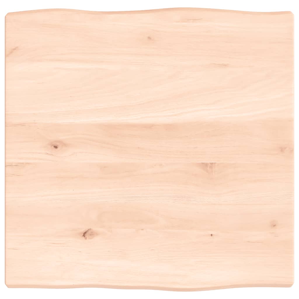 Piano per Tavolo 40x40x2 cm in Rovere Non Trattato Bordi Vivi