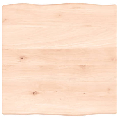 Piano per Tavolo 40x40x2 cm in Rovere Non Trattato Bordi Vivi