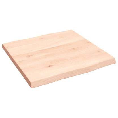 Piano per Tavolo 40x40x2 cm in Rovere Non Trattato Bordi Vivi
