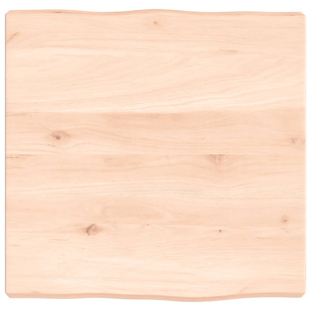 Piano per Tavolo 40x40x(2-4) cm Rovere Non Trattato Bordi Vivi