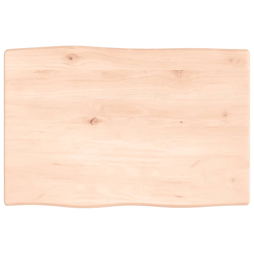 Piano per Tavolo 60x40x2 cm in Rovere Non Trattato Bordi Vivi